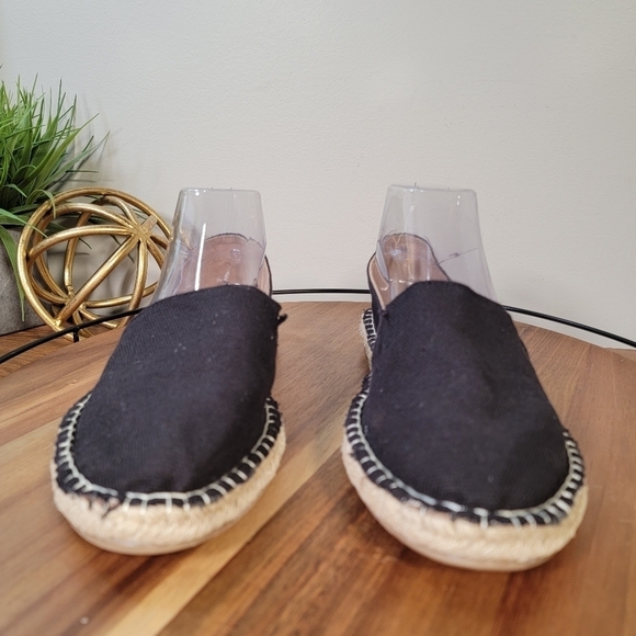 Old Navy Black Jack Espadrilles Canvas Flats Summer Vacation Size 11 - Picture 8 of 16
